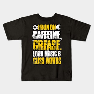 Mechanic I run on Caffeine Kids T-Shirt